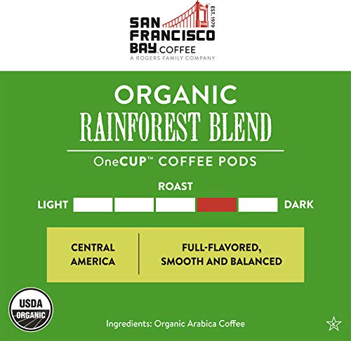 San Francisco Bay Compostable Coffee Pods - Organic Rainforest Blend (120 Ct) K Cup Compatible including Keurig 2.0, Medium Dark Roast