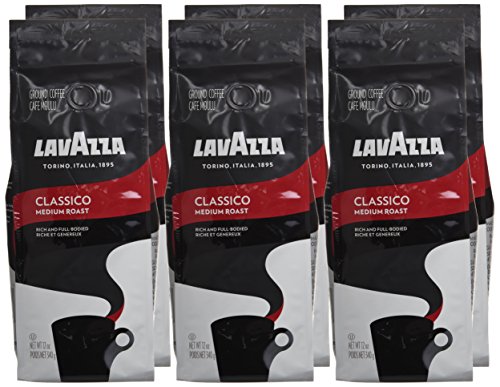 Lavazza Classico Ground Coffee Blend, Medium Roast, 12-Ounce Bags (Pack of 6) , Value Pack, Rich Flavor with Notes of Dried Fruit
