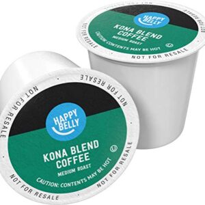 Amazon Brand - Happy Belly Medium Roast Coffee Pods, Kona Blend, Compatible with Keurig 2.0 K-Cup Brewers