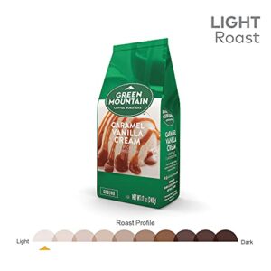 Green Mountain Coffee Roasters Caramel Vanilla Cream, Ground Coffee, Flavored Light Roast, Bagged 12 oz