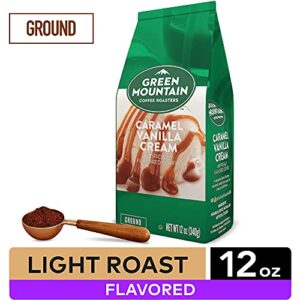 Green Mountain Coffee Roasters Caramel Vanilla Cream, Ground Coffee, Flavored Light Roast, Bagged 12 oz