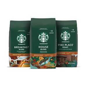 starbucks medium roast ground coffee—variety pack—3 bags (12 oz each)