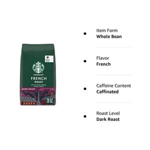 Starbucks Dark Roast Whole Bean Coffee — French — 100% Arabica — 1 bag (28 oz)