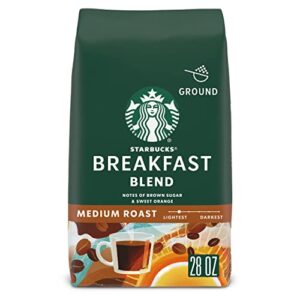 starbucks ground coffee—medium roast coffee—breakfast blend—100% arabica—1 bag (28 oz)