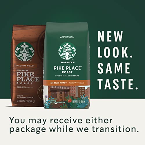 Starbucks Medium Roast Whole Bean Coffee — Pike Place — 100% Arabica — 1 bag (28 oz)