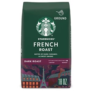 starbucks french roast dark roast ground coffee, 18 ounce (pack of 1)