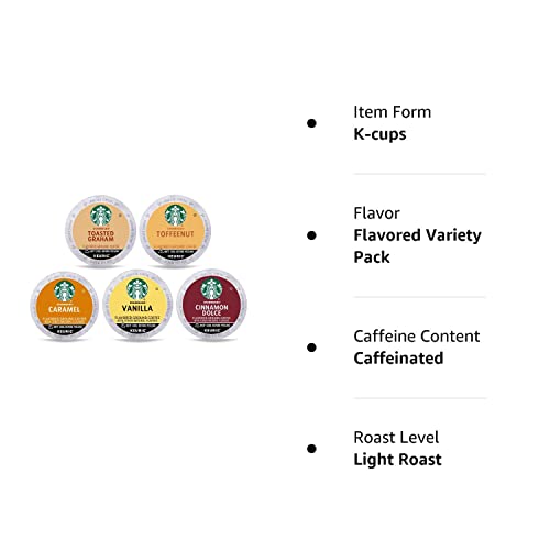 Starbucks K-Cup Coffee Pods—Flavored Coffee—Variety Pack for Keurig Brewers—Naturally Flavored—100% Arabica—1 box (40 pods total)