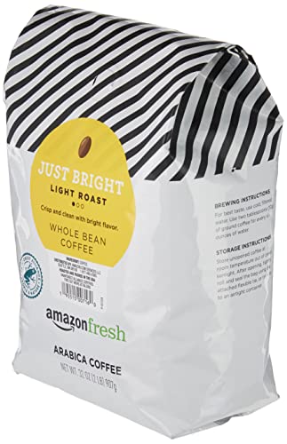 AmazonFresh Just Bright Whole Bean Coffee, Light Roast, 32 Ounce