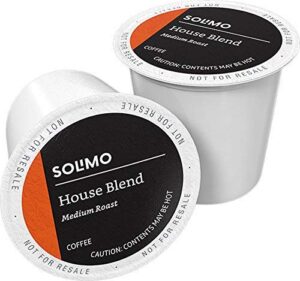 amazon brand – 100 ct. solimo medium-dark roast coffee pods, house blend, compatible with keurig 2.0 k-cup brewers