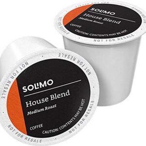 Amazon Brand - 100 Ct. Solimo Medium-Dark Roast Coffee Pods, House Blend, Compatible with Keurig 2.0 K-Cup Brewers