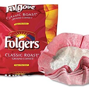 Folgers Classic Roast Filter Packs, Premeasured Ground Coffee and Filter in a Single Pouch, 4 Boxes 160 Count