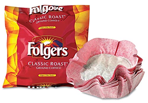 Folgers Classic Roast Filter Packs, Premeasured Ground Coffee and Filter in a Single Pouch, 4 Boxes 160 Count