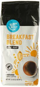 amazon brand – happy belly breakfast blend ground coffee, light roast, 32 ounce