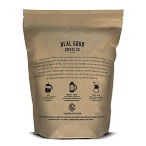 Real Good Coffee Company - Whole Bean Coffee - Donut Shop Medium Roast Coffee Beans - 2 Pound Bag - 100% Whole Arabica Beans - Grind at Home, Brew How You Like