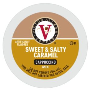 Victor Allen's Coffee Sweet and Salty Caramel Flavored Cappuccino Mix, 42 Count, Single Serve K-Cup Pods for Keurig K-Cup Brewers Brewers