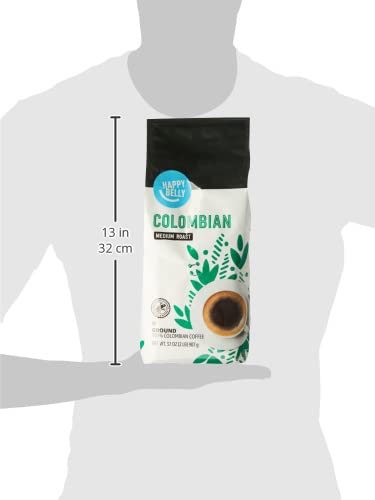Amazon Brand - Happy Belly Colombian Ground Coffee, Medium Roast, 32 Ounce