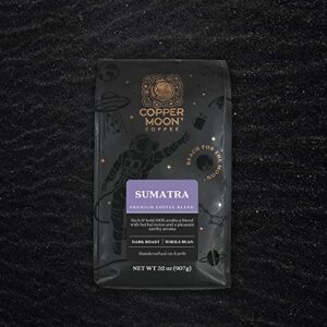 Copper Moon Whole Bean Coffee, Dark Roast, Sumatra Blend, 2 Lb