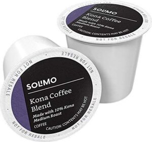 amazon brand – 100 ct. solimo medium roast coffee pods, kona blend, compatible with keurig 2.0 k-cup brewers