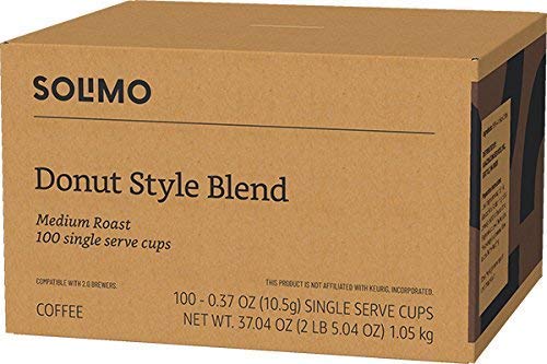 Solimo Donut Style Coffee, Single Serve Cups, 100 Count ( Pack of 1 )