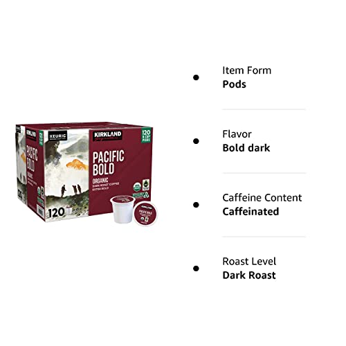 Kirkland Signature Pacific Bold Coffee, Dark, 120 K-Cup Pods