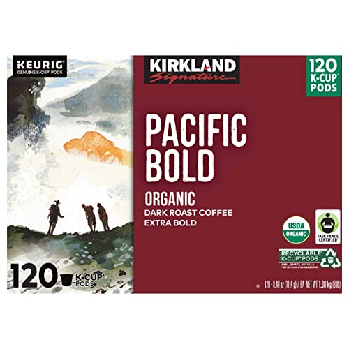 Kirkland Signature Pacific Bold Coffee, Dark, 120 K-Cup Pods