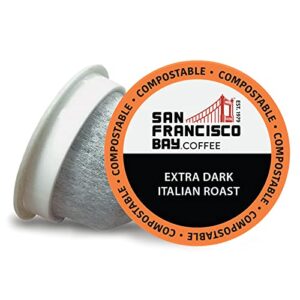 san francisco bay compostable coffee pods – extra dark italian (80 ct) k cup compatible including keurig 2.0, dark roast