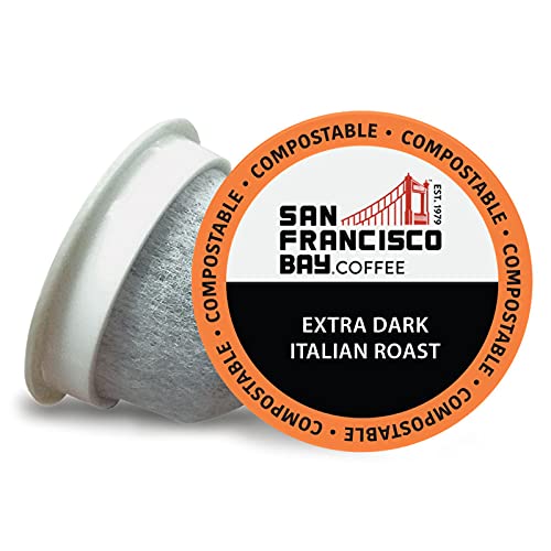 San Francisco Bay Compostable Coffee Pods - Extra Dark Italian (80 Ct) K Cup Compatible including Keurig 2.0, Dark Roast