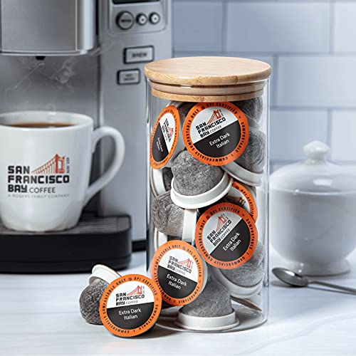 San Francisco Bay Compostable Coffee Pods - Extra Dark Italian (80 Ct) K Cup Compatible including Keurig 2.0, Dark Roast