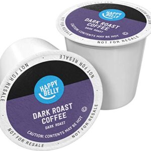 Amazon Brand - Happy Belly Dark Roast Coffee Pods, Compatible with Keurig 2.0 K-Cup Brewers