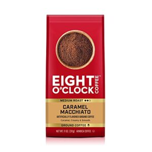 Eight O'Clock Coffee Caramel Macchiato, Medium Roast, Ground Coffee, 11 Ounce (Pack of 1), 100% Arabica, Kosher Certified