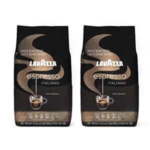 lavazza caffe espresso italiano whole bean coffee blend, medium roast, 2.2-pound bag (pack of 2)
