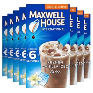 maxwell house french vanilla iced latte beverage mix (48 packets, 8 packs of 6)