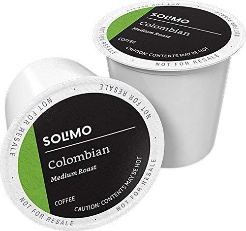 Amazon Brand - 100 Ct. Solimo Medium Roast Coffee Pods, Colombian, Compatible with Keurig 2.0 K-Cup Brewers