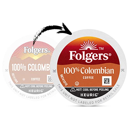 Folgers 100% Colombian Medium Roast Coffee, 72 Keurig K-Cup Pods