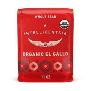 intelligentsia coffee, light roast whole bean coffee – organic el gallo 11 ounce bag with flavor notes of milk chocolate, honey and cola