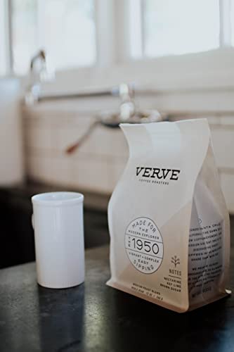 Verve Coffee Roasters Whole Bean Coffee 1950 Blend | Medium Roast, Brewed or Espresso | Ethiopian Blend, Direct Trade, Resealable Pouch | Enjoy Hot or Cold Brew | 12oz Bag