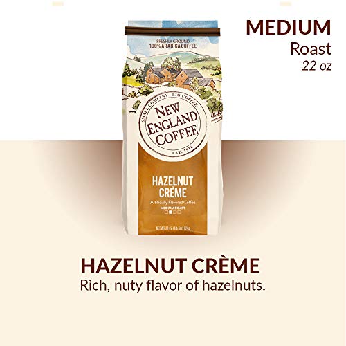 New England Coffee Hazelnut Crème Medium Roast Ground Coffee 22 oz. Bag