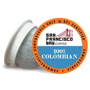 san francisco bay compostable coffee pods – 100% colombian (80 ct) k cup compatible including keurig 2.0, medium roast