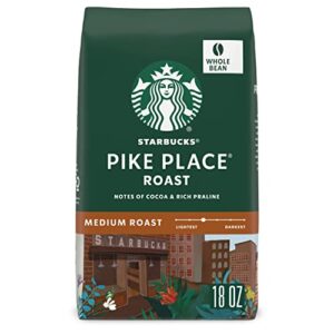 starbucks whole bean coffee—medium roast coffee—pike place roast—100% arabica—1 bag (18 oz)