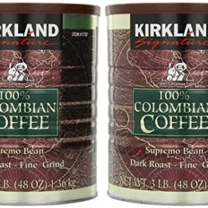 Signature 100% Colombian Coffee Supremo Bean Dark Roast-Fine Grind, 6 Pound ,Signature-ykgj