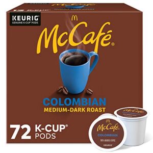 mccafe keurig single serve k-cup pods, medium-dark roast coffee pods, colombian 72 count