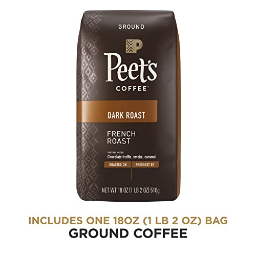 Peet's Coffee, Dark Roast Ground Coffee - French Roast 18 Ounce Bag