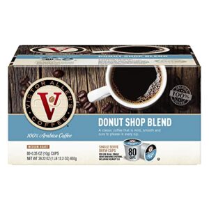 victor allen’s coffee donut shop blend, medium roast, 80 count, single serve coffee pods for keurig k-cup brewers
