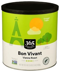 365 by whole foods market, coffee bon vivant vienna roast, 28.5 ounce
