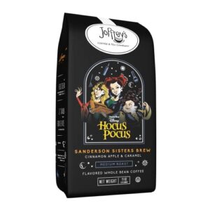 Joffrey's Coffee - Disney Hocus Pocus Sanderson Sisters Brew, Disney Specialty Collection, Medium Roast Flavored Coffee, Cinnamon Apple & Caramel Flavor, Brew or French Press (Whole Bean, 11oz)