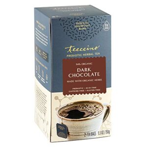 Teeccino Chocolate Lover’s Tea Variety Pack – Dark chocolate, Chocolate, Chocolate Mint – Roasted Herbal Tea That’s Caffeine Free & Prebiotic for Natural Energy, 25 Tea Bags (Pack of 3)