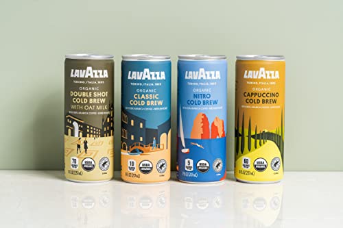 Lavazza Organic Cold Brew Coffee Variety Pack of 12 Count - Balanced, Complex, Smooth, Fruity, Sweet, Creamy, Medium and Dark Roast, 100% Arabica, USDA Organic and Rainforest Alliance Certified,1 Count(Pack of 12)