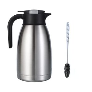 heritage66 stainless steel thermal coffee carafe triple wall thermal vacuum insulated 12 hours heat retention/24 hours cold retention tea, water, and coffee dispenser (2 liter wide mouth)