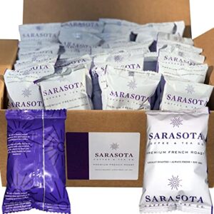 sarasota coffee & tea co. signature dark european 2.5 oz coffee packets, gourmet colombian bulk coffee, office coffee, 12 cup coffee packs, medium roast, single pot bags for drip coffee makers, 36 count