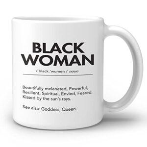 ogilre black woman definition inspirational quotes girl ceramic double side printed mug cup,modern african american woman art coffee milk tea mug cup,gifts for black girls women – 11 oz